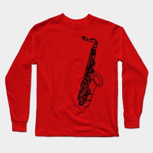 Saxophone Sketch Long Sleeve T-Shirt